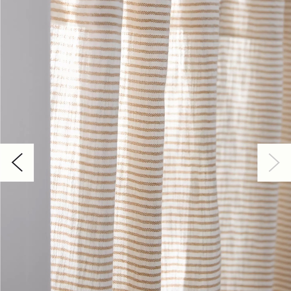 Anthropologie Striped Curtain in Cream and Tan